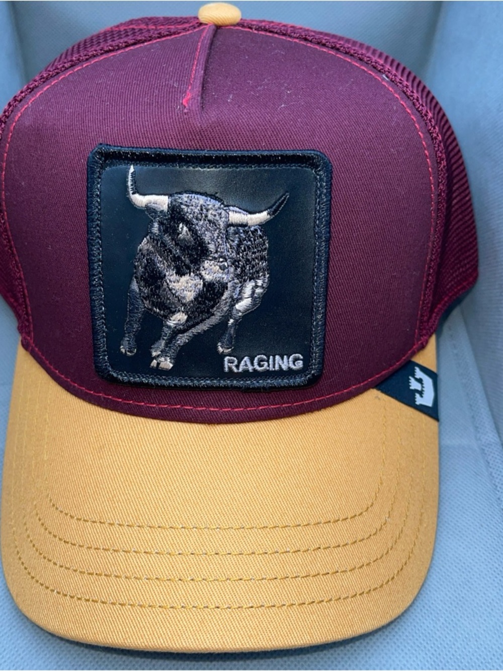 Goorin Bros Maroon and Mustard 'Raging' Trucker Hat